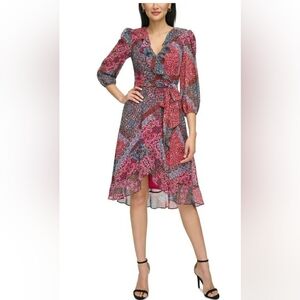 Jessica Howard Womens Petites Chiffon Maxi Dress